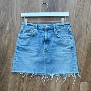 Citizens Of Humanity Light Blue Frayed Mini Skirt